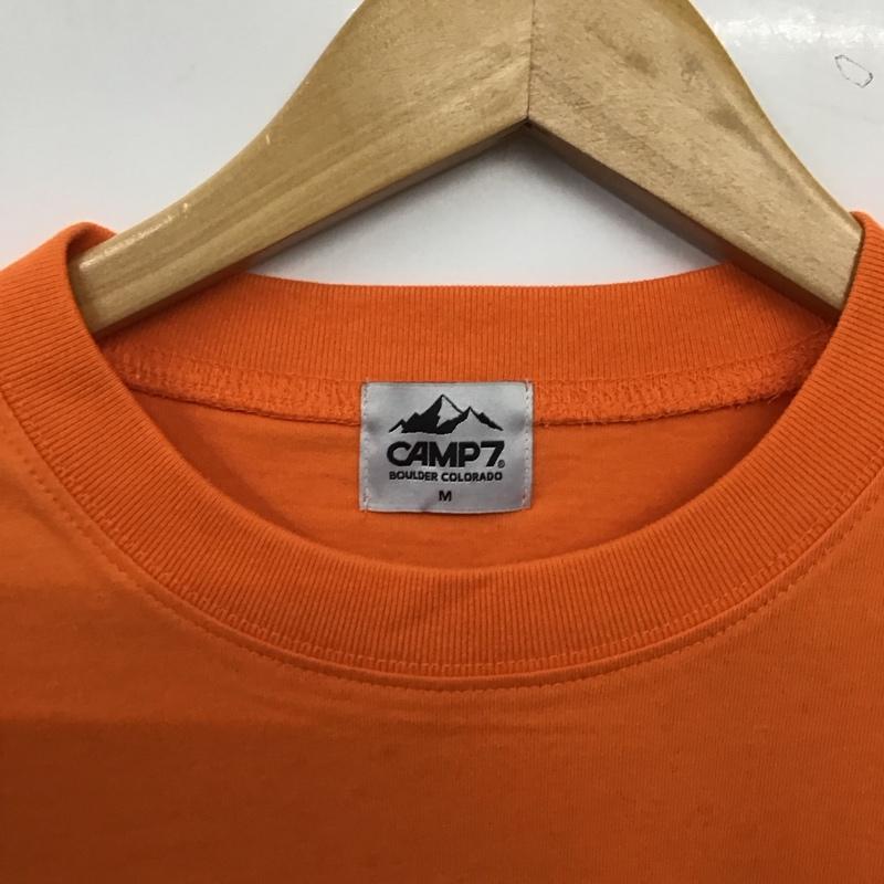 キャンプセブン CAMP7 Tシャツ 半袖 半袖カットソー プリントTシャツ クルーネックカットソー M ロゴ、文字 橙 / オレンジ / orange メンズ USED 古着 中古 10156311