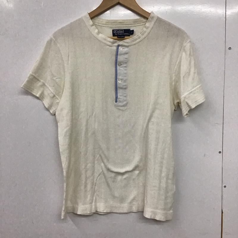 ポロバイラルフローレン Polo by RALPH LAUREN カットソー 半袖 半袖カットソー ヘンリーネックカットソー L ストライプ 白 / ホワイト / white メンズ USED 古着 中古 10156312