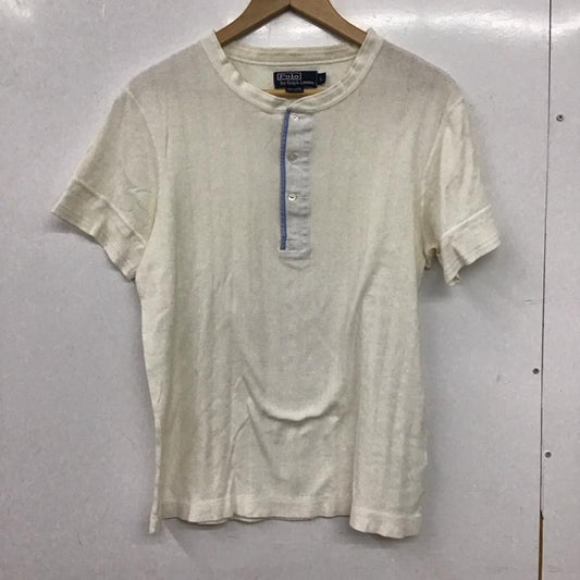 ポロバイラルフローレン Polo by RALPH LAUREN カットソー 半袖 半袖カットソー ヘンリーネックカットソー L ストライプ 白 / ホワイト / white メンズ USED 古着 中古 10156312