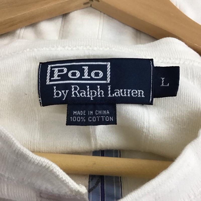 ポロバイラルフローレン Polo by RALPH LAUREN カットソー 半袖 半袖カットソー ヘンリーネックカットソー L ストライプ 白 / ホワイト / white メンズ USED 古着 中古 10156312