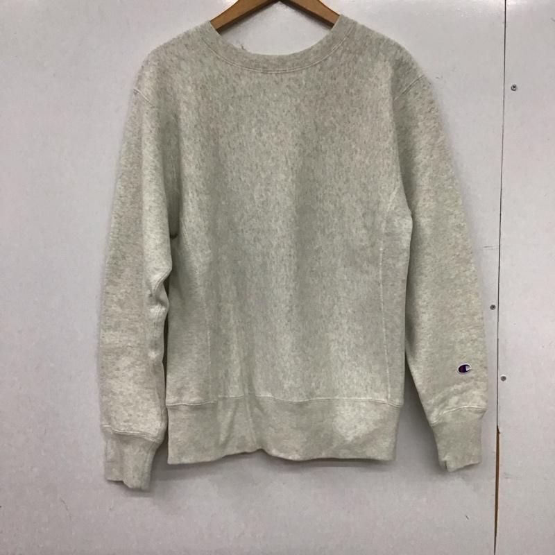 チャンピオン Champion トレーナー 長袖 長袖トレーナー スウェット クルーネック プルオーバー L ロゴ、文字 灰 / グレー / gray メンズ USED 古着 中古 10156314