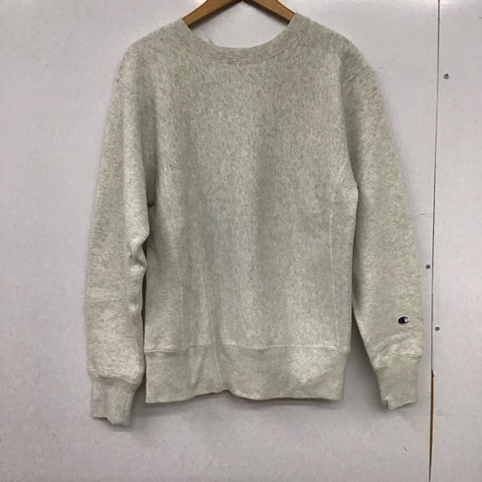 チャンピオン Champion トレーナー 長袖 長袖トレーナー スウェット クルーネック プルオーバー L ロゴ、文字 灰 / グレー / gray メンズ USED 古着 中古 10156314