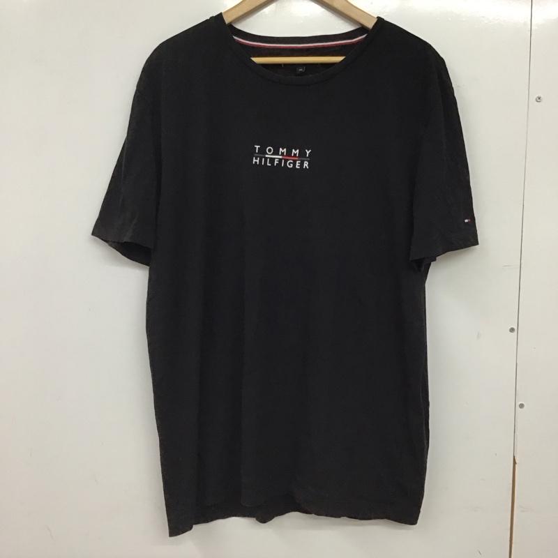 トミーヒルフィガー TOMMY HILFIGER Tシャツ 半袖 半袖カットソー プリントTシャツ クルーネックカットソー XXL ロゴ、文字 黒 / ブラック / black メンズ USED 古着 中古 10156338