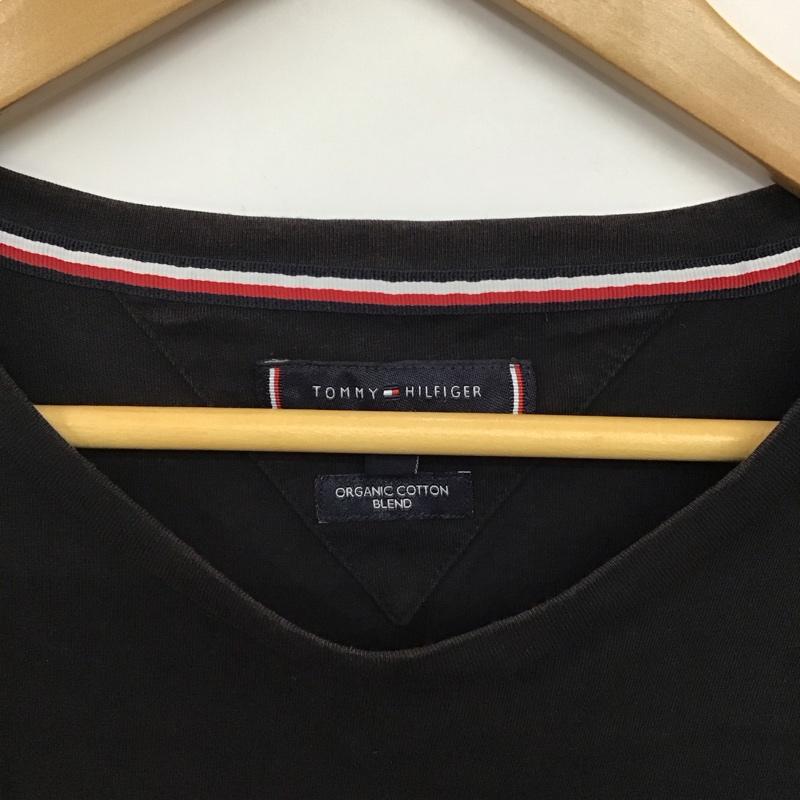 トミーヒルフィガー TOMMY HILFIGER Tシャツ 半袖 半袖カットソー プリントTシャツ クルーネックカットソー XXL ロゴ、文字 黒 / ブラック / black メンズ USED 古着 中古 10156338