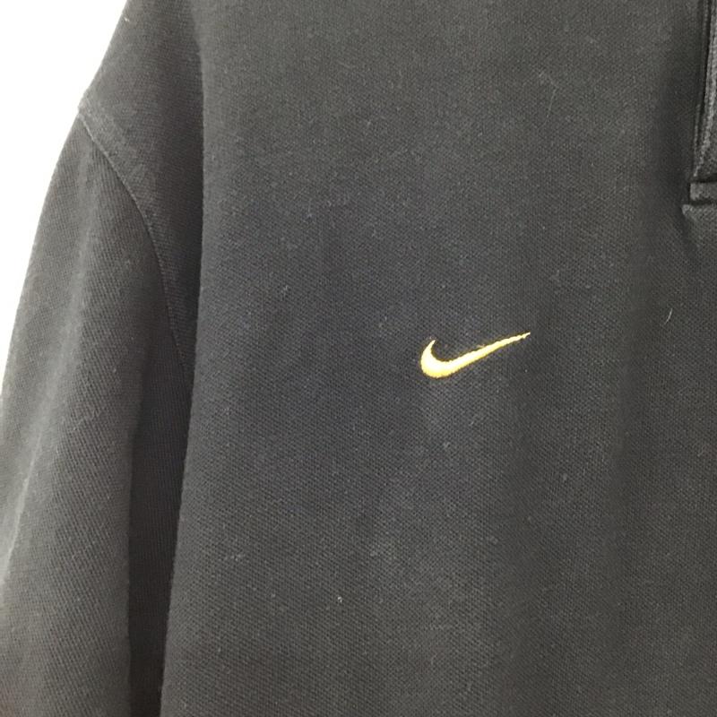 ナイキ NIKE ポロシャツ 半袖 半袖ポロシャツ カラーシャツ 半袖カットソー L ロゴ、文字 紺 / ネイビー / navy メンズ USED 古着 中古 10156341