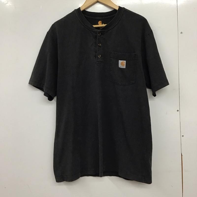 カーハート Carhartt Tシャツ 半袖 半袖カットソー プリントTシャツ ヘンリーネックカットソー M ロゴ、文字 ダークグレー / ダークグレー / メンズ USED 古着 中古 10156342