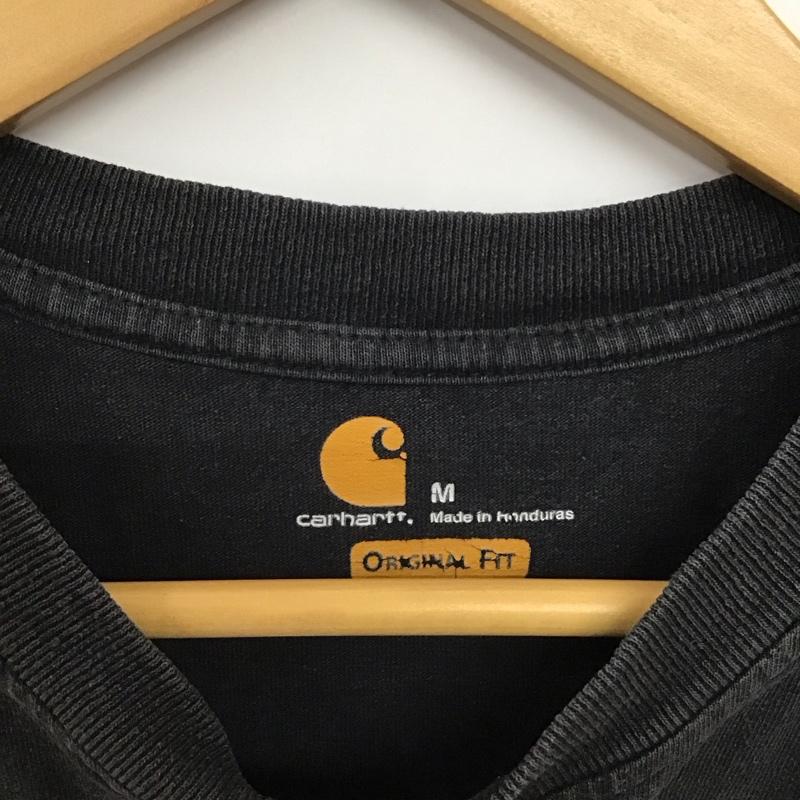 カーハート Carhartt Tシャツ 半袖 半袖カットソー プリントTシャツ ヘンリーネックカットソー M ロゴ、文字 ダークグレー / ダークグレー / メンズ USED 古着 中古 10156342