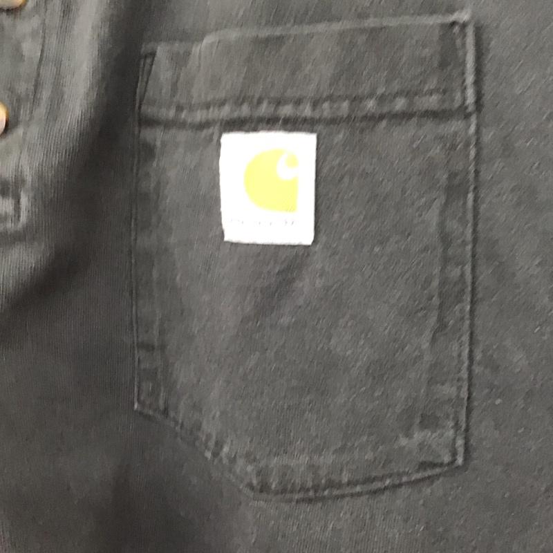 カーハート Carhartt Tシャツ 半袖 半袖カットソー プリントTシャツ ヘンリーネックカットソー M ロゴ、文字 ダークグレー / ダークグレー / メンズ USED 古着 中古 10156342