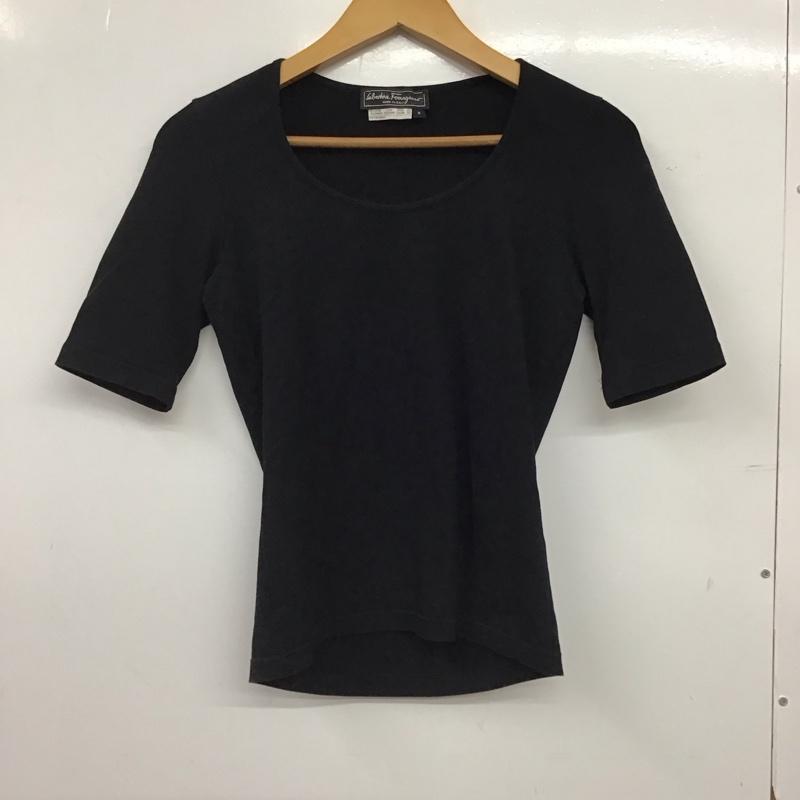 サルヴァトーレフェラガモ Salvatore Ferragamo Tシャツ 半袖 半袖カットソー 無地カットソー S 無地 黒 / ブラック / black レディース USED 古着 中古 10156357