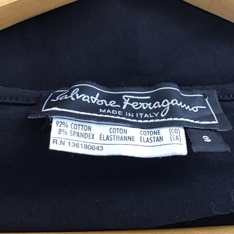 サルヴァトーレフェラガモ Salvatore Ferragamo Tシャツ 半袖 半袖カットソー 無地カットソー S 無地 黒 / ブラック / black レディース USED 古着 中古 10156357