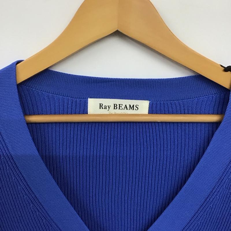 レイビームス Ray BEAMS カーディガン 長袖 長袖カーディガン 前ボタン ニットカーディガン 無地 青 / ブルー / blue レディース USED 古着 中古 10156359