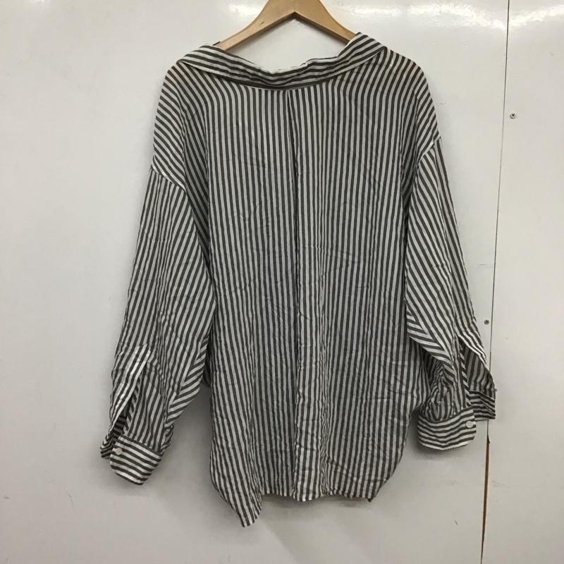 ザラ ZARA シャツ、ブラウス 長袖 長袖シャツ ストライプシャツ カラーシャツ S ストライプ 白 / ホワイト / white X 灰 / グレー / gray レディース USED 古着 中古 10156364