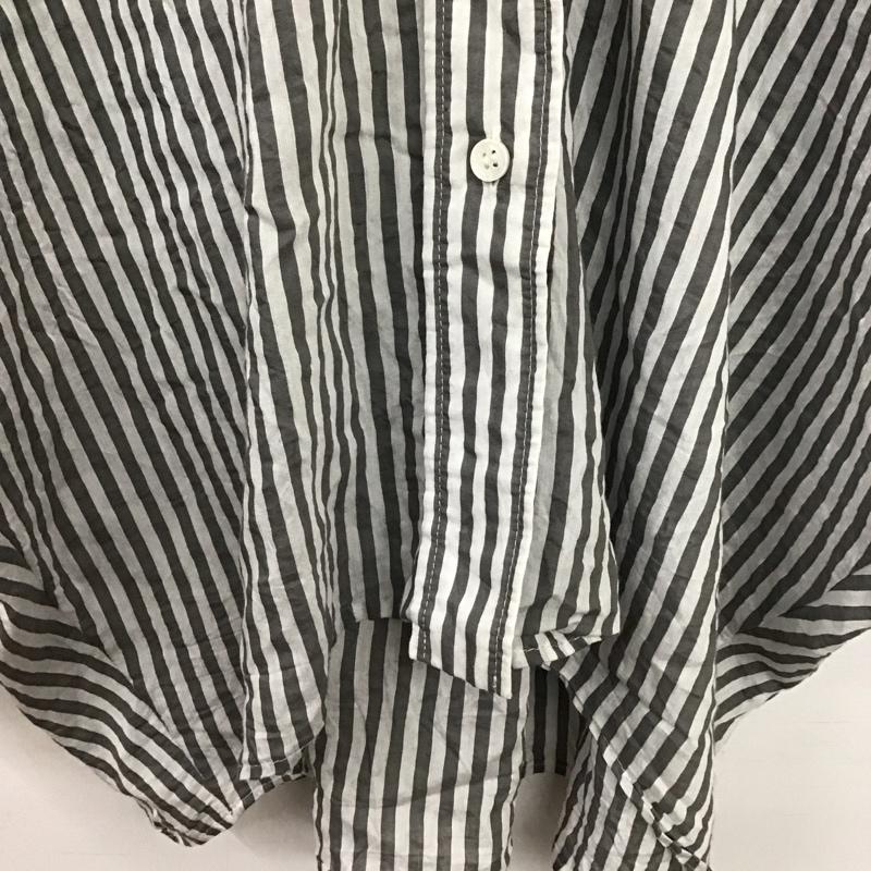 ザラ ZARA シャツ、ブラウス 長袖 長袖シャツ ストライプシャツ カラーシャツ S ストライプ 白 / ホワイト / white X 灰 / グレー / gray レディース USED 古着 中古 10156364