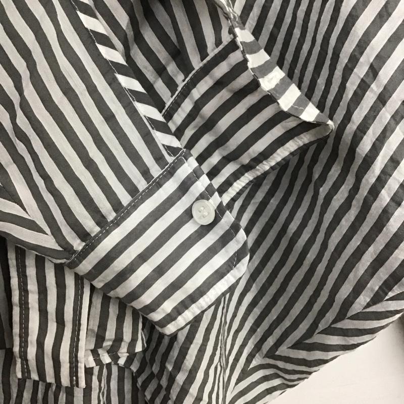 ザラ ZARA シャツ、ブラウス 長袖 長袖シャツ ストライプシャツ カラーシャツ S ストライプ 白 / ホワイト / white X 灰 / グレー / gray レディース USED 古着 中古 10156364