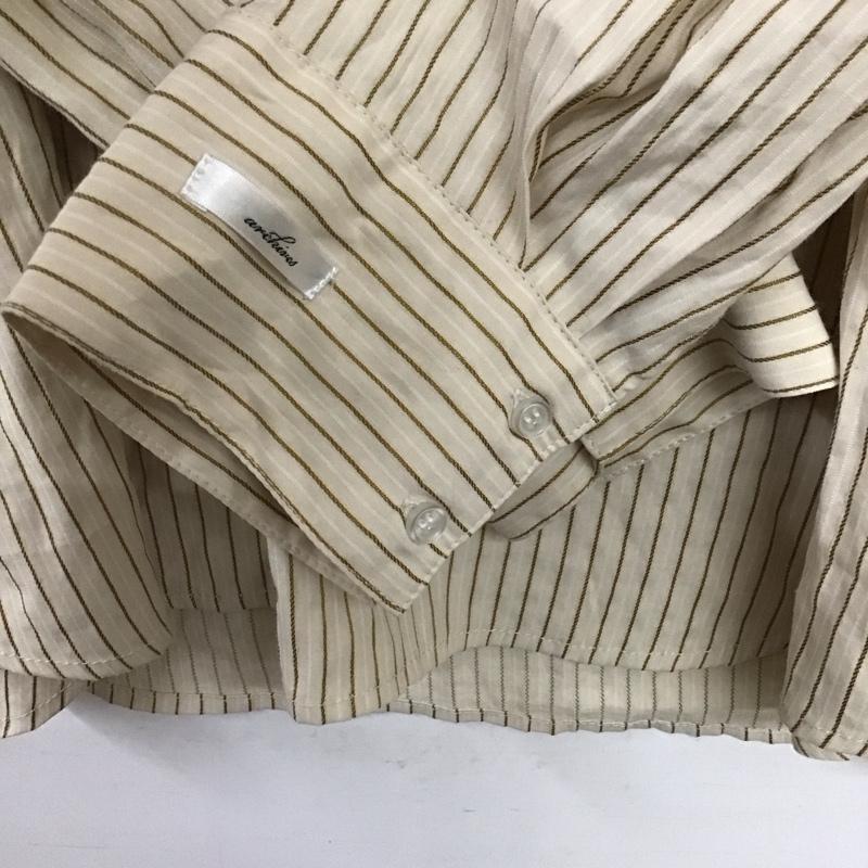 アルシーヴ archives シャツ、ブラウス 長袖 長袖シャツ ストライプシャツ カラーシャツ M ストライプ ベージュ / ベージュ / beige レディース USED 古着 中古 10156365