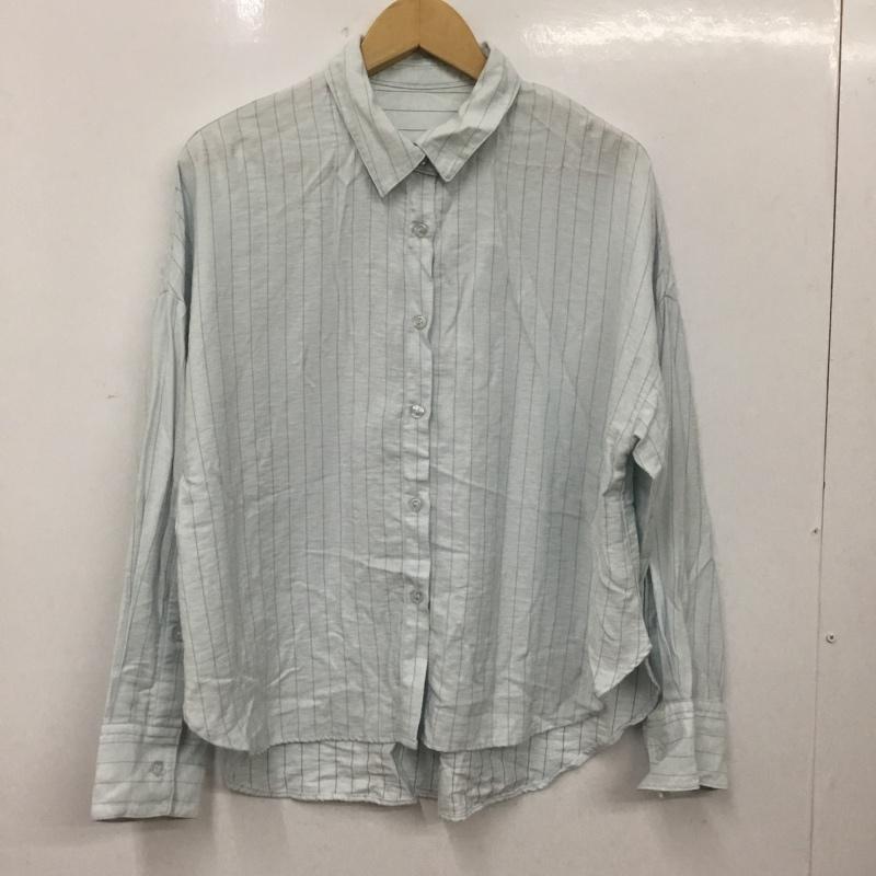 アズールバイマウジー AZUL BY MOUSSY シャツ、ブラウス 長袖 250jsy30-4651 スリーブボタンストライプシャツ S ストライプ 青 / ブルー / blue レディース USED 古着 中古 10156378