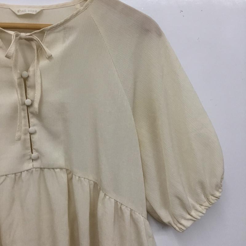 エヘカソポ ehka sopo ワンピース ミニスカート ワンピース 半袖ワンピース フレアワンピース FREE 無地 アイボリー / アイボリー / レディース USED 古着 中古 10156380