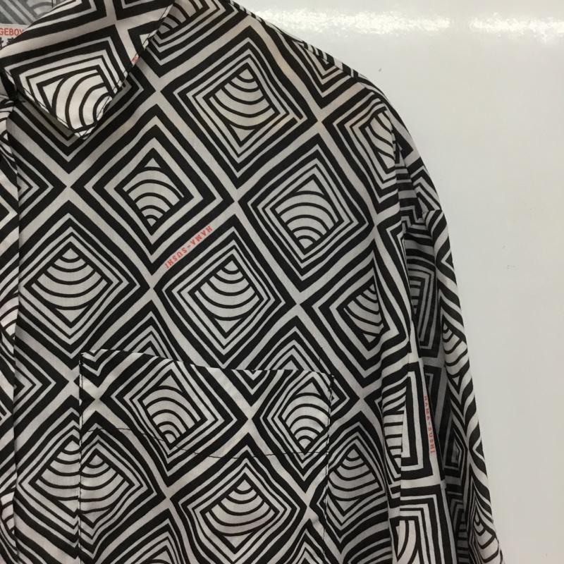 ページボーイ PAGEBOY シャツ、ブラウス 半袖 半袖シャツ プリントシャツ ポケットシャツ はま寿司コラボ FREE プリント 白 / ホワイト / white X 黒 / ブラック / black レディース USED 古着 中古 10156387