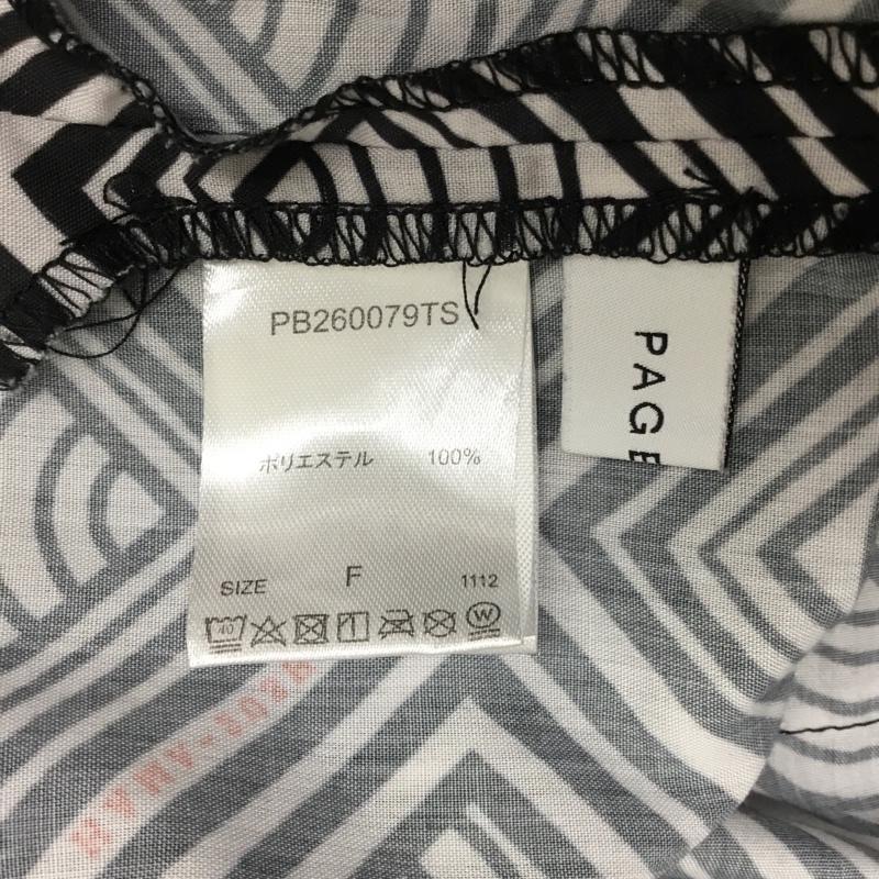 ページボーイ PAGEBOY シャツ、ブラウス 半袖 半袖シャツ プリントシャツ ポケットシャツ はま寿司コラボ FREE プリント 白 / ホワイト / white X 黒 / ブラック / black レディース USED 古着 中古 10156387