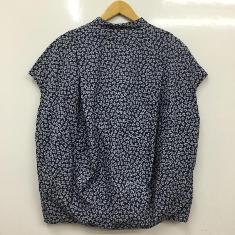 セポ cepo カットソー 半袖 ノースリーブシャツ ノーカラーシャツ フロントボタン M プリント 紺 / ネイビー / navy レディース USED 古着 中古 10156390