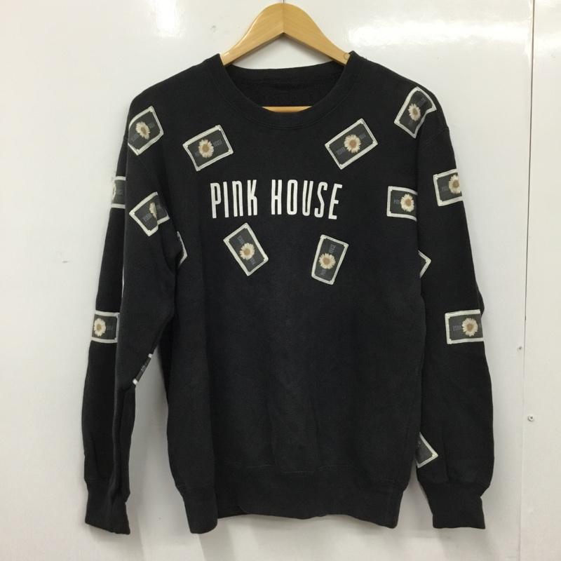 ピンクハウス PINK HOUSE トレーナー 長袖 長袖トレーナー スウェット クルーネック プルオーバー ロゴ、文字 ダークグレー / ダークグレー / レディース USED 古着 中古 10156391