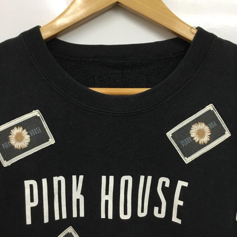 ピンクハウス PINK HOUSE トレーナー 長袖 長袖トレーナー スウェット クルーネック プルオーバー ロゴ、文字 ダークグレー / ダークグレー / レディース USED 古着 中古 10156391
