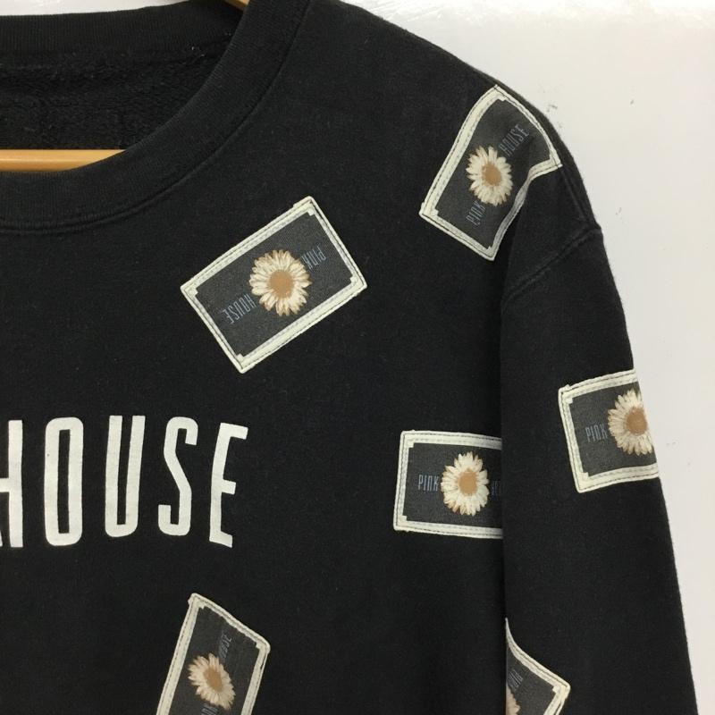 ピンクハウス PINK HOUSE トレーナー 長袖 長袖トレーナー スウェット クルーネック プルオーバー ロゴ、文字 ダークグレー / ダークグレー / レディース USED 古着 中古 10156391