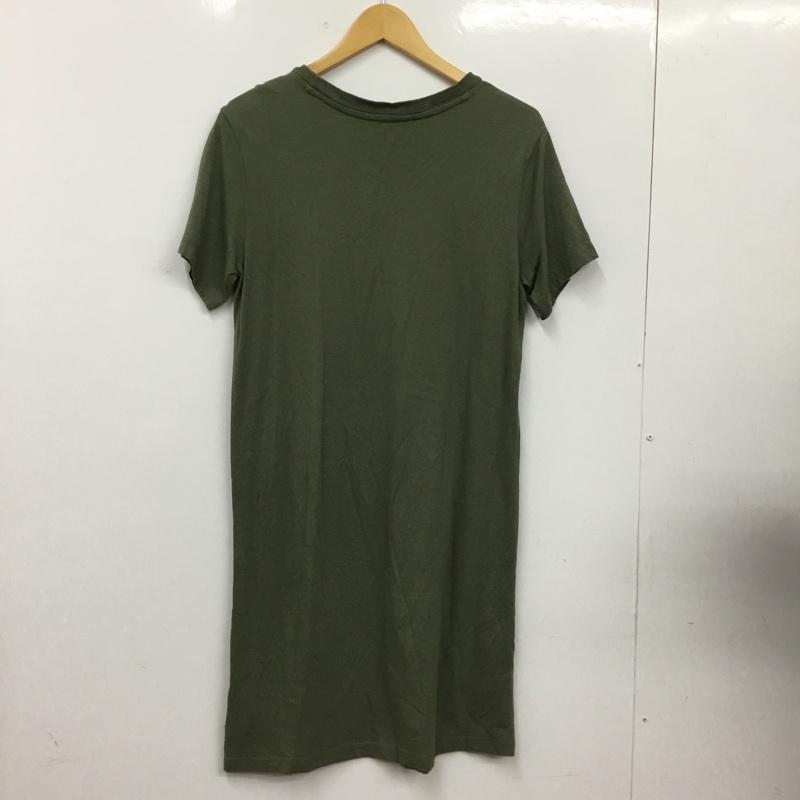 トミーヒルフィガー TOMMY HILFIGER ワンピース ロングスカート 半袖ワンピース S ロゴ、文字 カーキ / カーキ / khaki レディース USED 古着 中古 10156393
