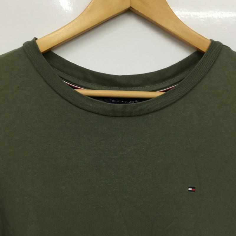 トミーヒルフィガー TOMMY HILFIGER ワンピース ロングスカート 半袖ワンピース S ロゴ、文字 カーキ / カーキ / khaki レディース USED 古着 中古 10156393