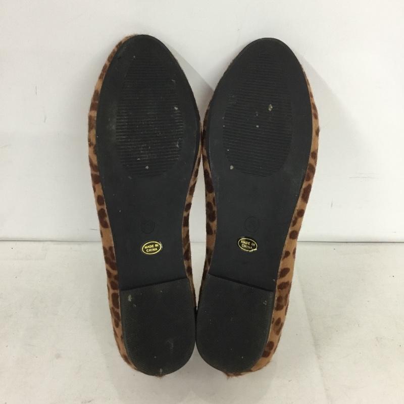 ローリーズファーム LOWRYS FARM シューズ バレエシューズ LF081478 AR1 パンプス リボン S ヒョウ柄・レオパード柄 茶 / ブラウン / brown X えんじ / ワインレッド / dark red レディース USED 古着 中古 10156401