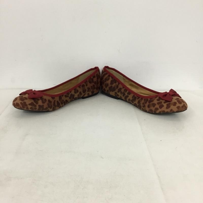 ローリーズファーム LOWRYS FARM シューズ バレエシューズ LF081478 AR1 パンプス リボン S ヒョウ柄・レオパード柄 茶 / ブラウン / brown X えんじ / ワインレッド / dark red レディース USED 古着 中古 10156401