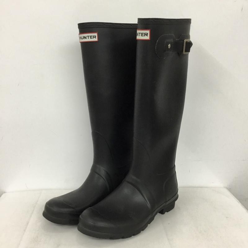ハンター HUNTER 長靴、レインシューズ 長靴、レインシューズ W23499 レインブーツ UK6 US：7 ロゴ、文字 黒 / ブラック / black レディース USED 古着 中古 10156410
