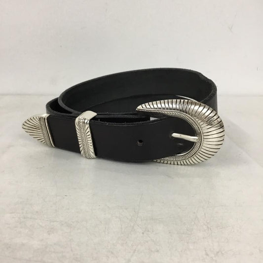 古着 USED ベルト・バックル ベルト MOON SHINE LEATHER Made in USA 無地 黒 / ブラック / black X 銀 / シルバー / silver color メンズ USED 古着 中古 10156421