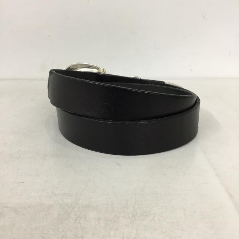 古着 USED ベルト・バックル ベルト MOON SHINE LEATHER Made in USA 無地 黒 / ブラック / black X 銀 / シルバー / silver color メンズ USED 古着 中古 10156421