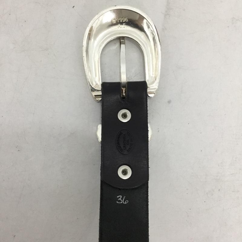 古着 USED ベルト・バックル ベルト MOON SHINE LEATHER Made in USA 無地 黒 / ブラック / black X 銀 / シルバー / silver color メンズ USED 古着 中古 10156421