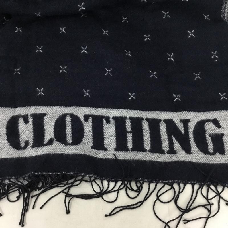 エックスガール X-girl ストール ストール一般 大判ストール フリンジ ロゴ、文字 紺 / ネイビー / navy X 白 / ホワイト / white レディース USED 古着 中古 10156422