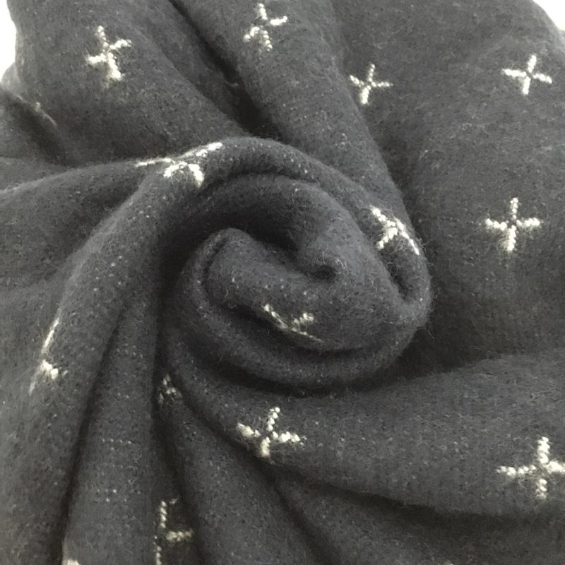 エックスガール X-girl ストール ストール一般 大判ストール フリンジ ロゴ、文字 紺 / ネイビー / navy X 白 / ホワイト / white レディース USED 古着 中古 10156422