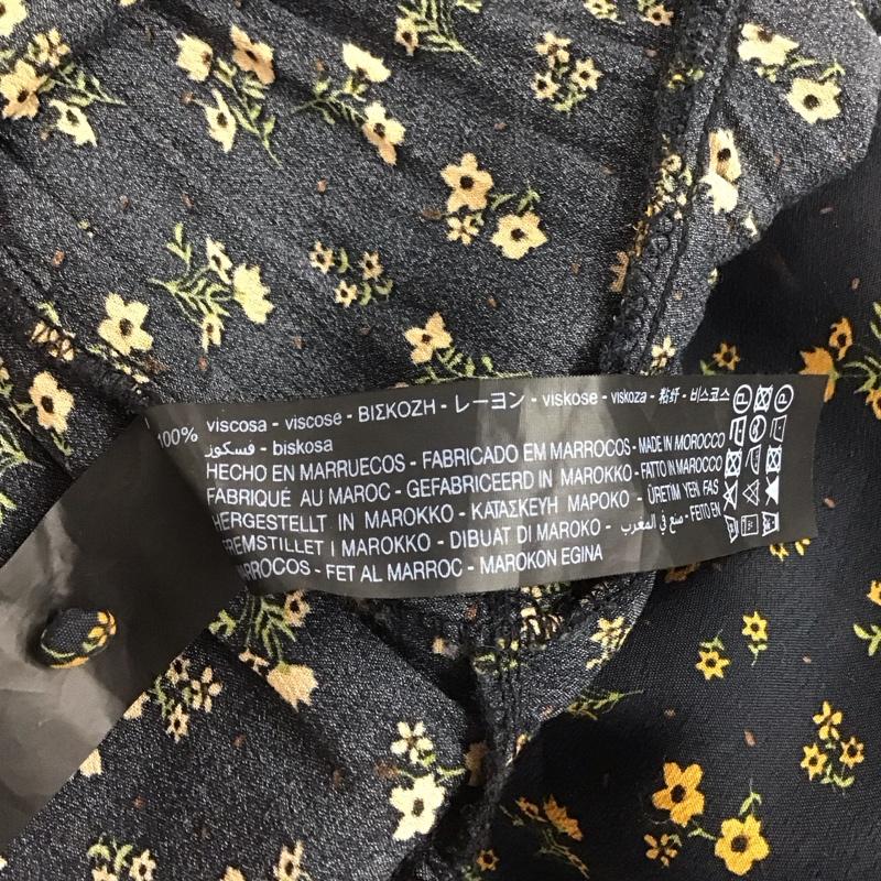 ザラ ZARA ワンピース ひざ丈スカート 2183 257 800 長袖 ティアード M 花柄 紺 / ネイビー / navy X 橙 / オレンジ / orange レディース USED 古着 中古 10156425