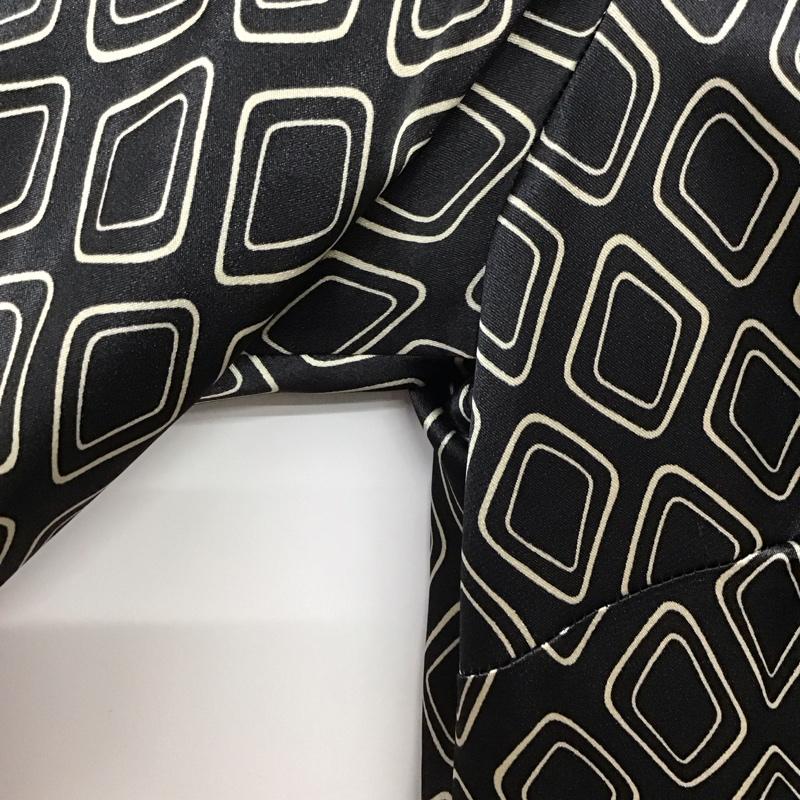 ザラベーシック ZARA BASIC ワンピース ロングスカート 7777 058 093 オープンカラー 七分袖 M 総柄 黒 / ブラック / black レディース USED 古着 中古 10156426