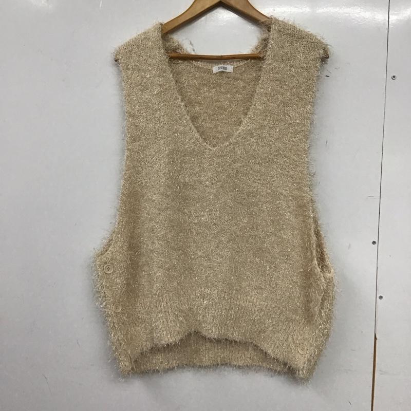 ローリーズファーム LOWRYS FARM ベスト ベスト LF625001CH ラメシャギーベスト プルオーバー Vネック FREE 無地 ベージュ / ベージュ / beige レディース USED 古着 中古 10156429