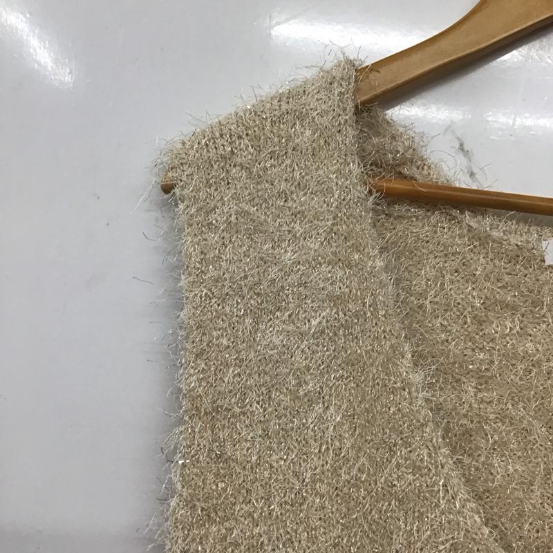 ローリーズファーム LOWRYS FARM ベスト ベスト LF625001CH ラメシャギーベスト プルオーバー Vネック FREE 無地 ベージュ / ベージュ / beige レディース USED 古着 中古 10156429