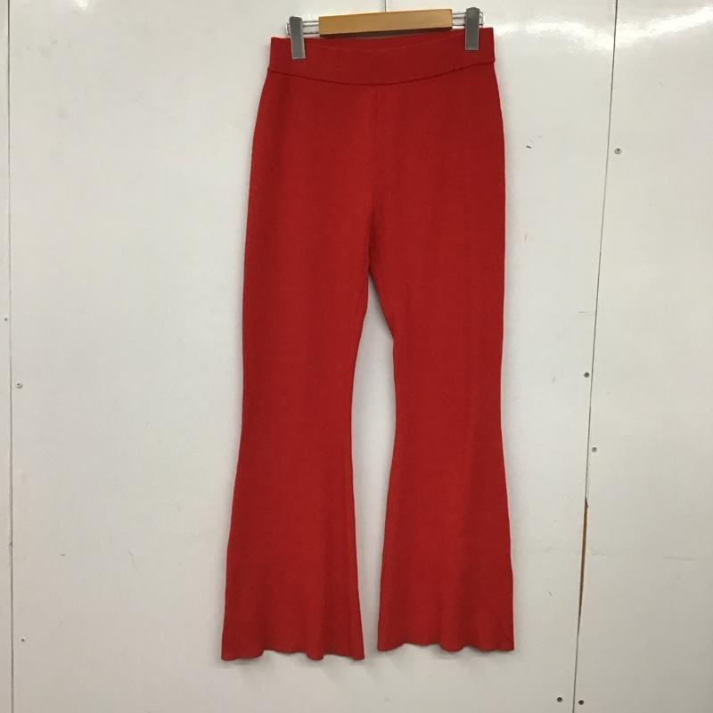 ジーナシス JEANASIS ボトムス ボトムス JS430273MC リブニットパンツ フレアパンツ FREE 無地 赤 / レッド / red レディース USED 古着 中古 10156433