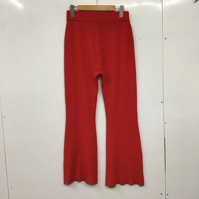 ジーナシス JEANASIS ボトムス ボトムス JS430273MC リブニットパンツ フレアパンツ FREE 無地 赤 / レッド / red レディース USED 古着 中古 10156433