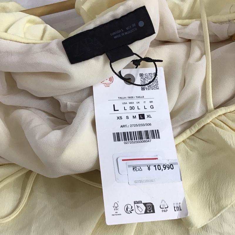 ザラ ZARA ワンピース ミニスカート 2725 233 306 キャミワンピース タグ付き L 無地 黄 / イエロー / yellow レディース USED 古着 中古 10156440