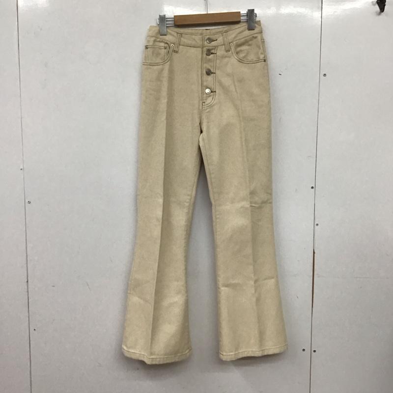 ムルーア MURUA パンツ ワークパンツ、ペインターパンツ 012110701001-01 フロントボタンフレアパンツ M 無地 アイボリー / アイボリー / レディース USED 古着 中古 10156442