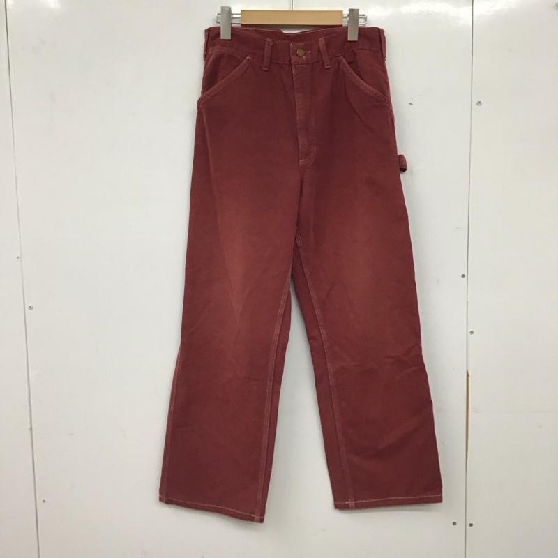 カーハート Carhartt パンツ ワークパンツ、ペインターパンツ ワークパンツ ワイドパンツ カジュアルパンツ 31インチ ロゴ、文字 えんじ / ワインレッド / dark red メンズ USED 古着 中古 10156445