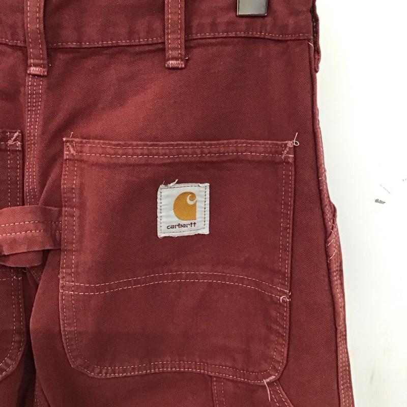 カーハート Carhartt パンツ ワークパンツ、ペインターパンツ ワークパンツ ワイドパンツ カジュアルパンツ 31インチ ロゴ、文字 えんじ / ワインレッド / dark red メンズ USED 古着 中古 10156445
