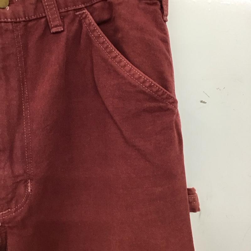 カーハート Carhartt パンツ ワークパンツ、ペインターパンツ ワークパンツ ワイドパンツ カジュアルパンツ 31インチ ロゴ、文字 えんじ / ワインレッド / dark red メンズ USED 古着 中古 10156445