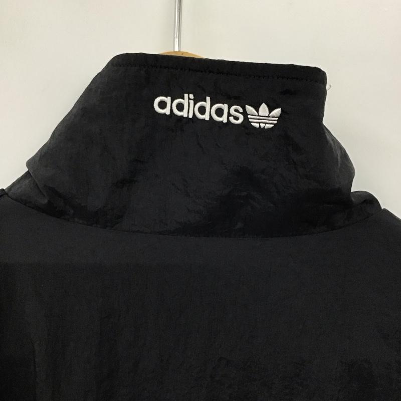 アディダス adidas ジャケット、上着 ジャンパー、ブルゾン ジップアップジャケット ナイロンジャケット アウター L ロゴ、文字 ダークグレー / ダークグレー / メンズ USED 古着 中古 10156458