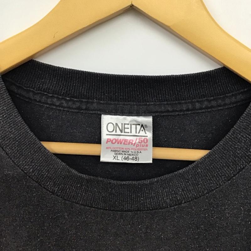 オニータ ONEITA Tシャツ 半袖 半袖カットソー プリントTシャツ クルーネックカットソー XL ロゴ、文字 ダークグレー / ダークグレー / メンズ USED 古着 中古 10156459
